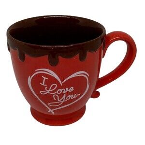 I Love You Red Heart Chocolate Drips Family Christian Store Valentine Coffee Mug